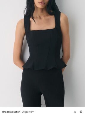 Wilfred Aritzia Rhodora Bustier Black Sculpted Bustier Peplum Top